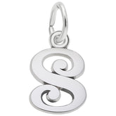 Sterling Silver Initial S Curly Charm